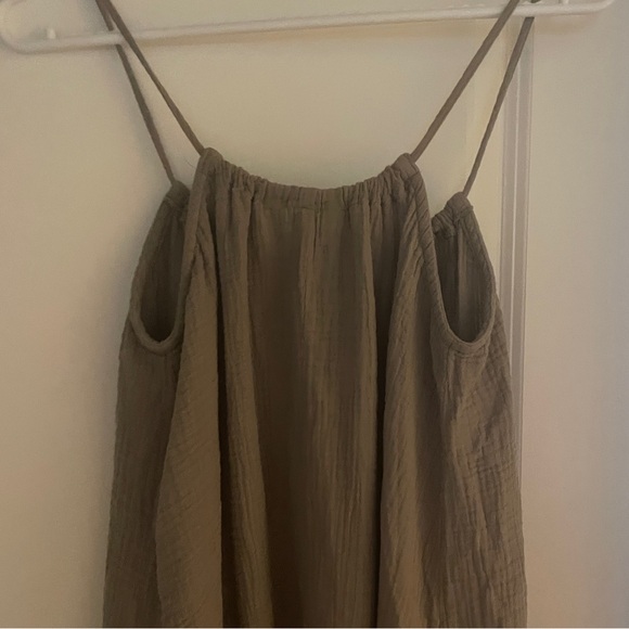 NWT ASOS Taupe Cheesecloth Sleeveless Tie Front Maxi Dress - Picture 6 of 6
